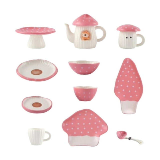 Casa de muñecas Strade Fareast Limited vajilla con forma de hongo juguetes de cocina escala 1/6 Rosa