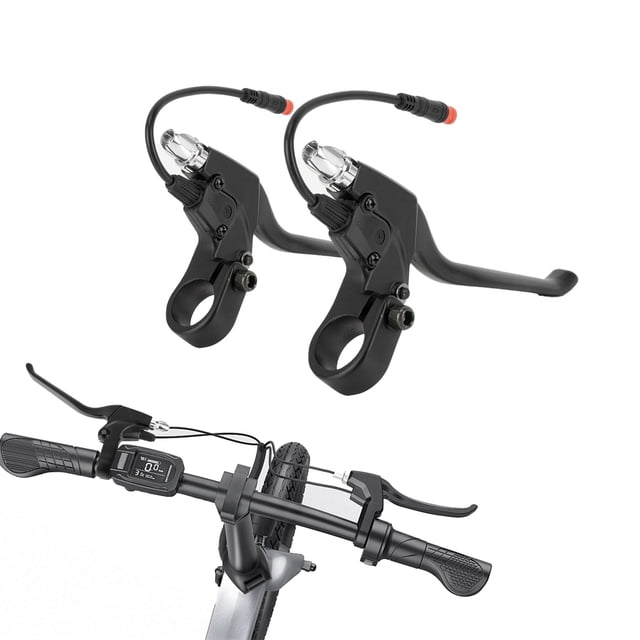Maneta de freno para bicicleta eléctrica PSLER de 22 mm, aleación de aluminio, 2 cables