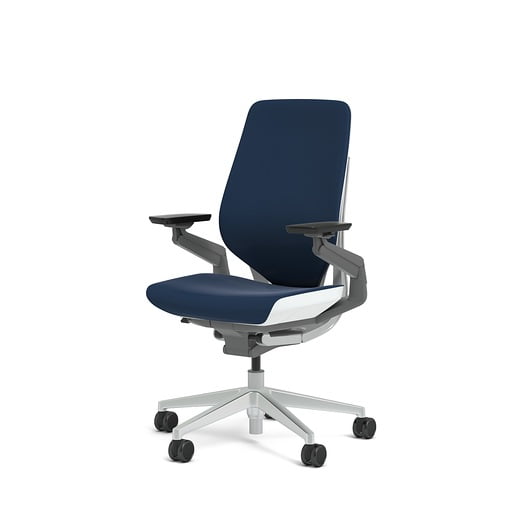 Steelcase Gesture Office Chair Cogent Connect Blueprint Blue Fabric Low Seat Height Wrapped Back Light On Light Frame Walmart Com Walmart Com