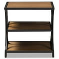 thumbnail image 3 of Baxton Studio Lancashire 2 Shelf End Table in Oak Brown and Black, 3 of 7