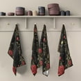 thumbnail image 5 of WOBOGO Red Rose Black Cat Pattern Kitchen Towel 6 Piece Large Cotton Dishcloth Premium Absorbency Set with Hanging Loop, 5 of 7