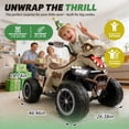 thumbnail image 3 of 12V Dinosaur Kids Ride On Car, 2 Seater Power Ride On Toy for Kids with Remote Control, Bluetooth, USB, 4 Wheel Suspension, Dinosaur Electric Toy Car for Boys and Girls Ages 3-8, Khaki, 3 of 8