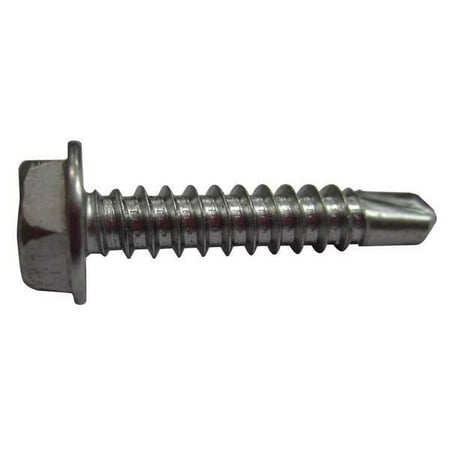 

ZoroSelect #8 x 3/4 410 Stainless Steel Self Drilling Screws Hex Washer Head Type Hex Drive Type 100 PK