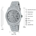 thumbnail image 5 of Men's Stainless Steel 18K White Gold Finish Simulated Diamond Watch 42mm W/Date knight, 5 of 5