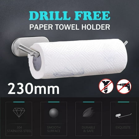 Stainless Steel Paper Towel Holder Rack Kitchen Home Wall Mount Under