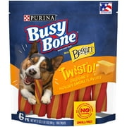 Purina Busy Bone Cheddar & Hickory Smoke Treats for Dogs, 21 oz Pouch