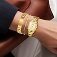 thumbnail image 5 of Watch Bracelet Set for Women, 18K Gold Plated Bracelet Bangle, Luxury Ladies Quartz Wrist Watches Set - 3PCS, Gift for Her (Gift Box Included), 5 of 8