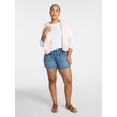 thumbnail image 2 of Time and Tru Women's High Rise Patch Pocket Denim Shorts, 4" Inseam, Sizes 0-20, 2 of 6