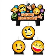 Various Emoji 'LOL' Mini Candles (4pc) - Multicolor, Party
