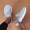 thumbnail image 6 of VeFlora Women's On Backless Mule Sneakers, Breathable Knit Platform Walking Shoes, Comfortable Arch Support Casual Non- Orthopedic Shoes for Everyday(Grey/43), 6 of 9