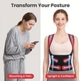 thumbnail image 4 of Back Brace Posture Corrector, Shoulder Straightener, Adjustable Full Back Support for Women and Men, Upper and Lower Back Pain Relief - Scoliosis, Hunchback, Hump, Thoracic, Spine Corrector - Large, 4 of 8