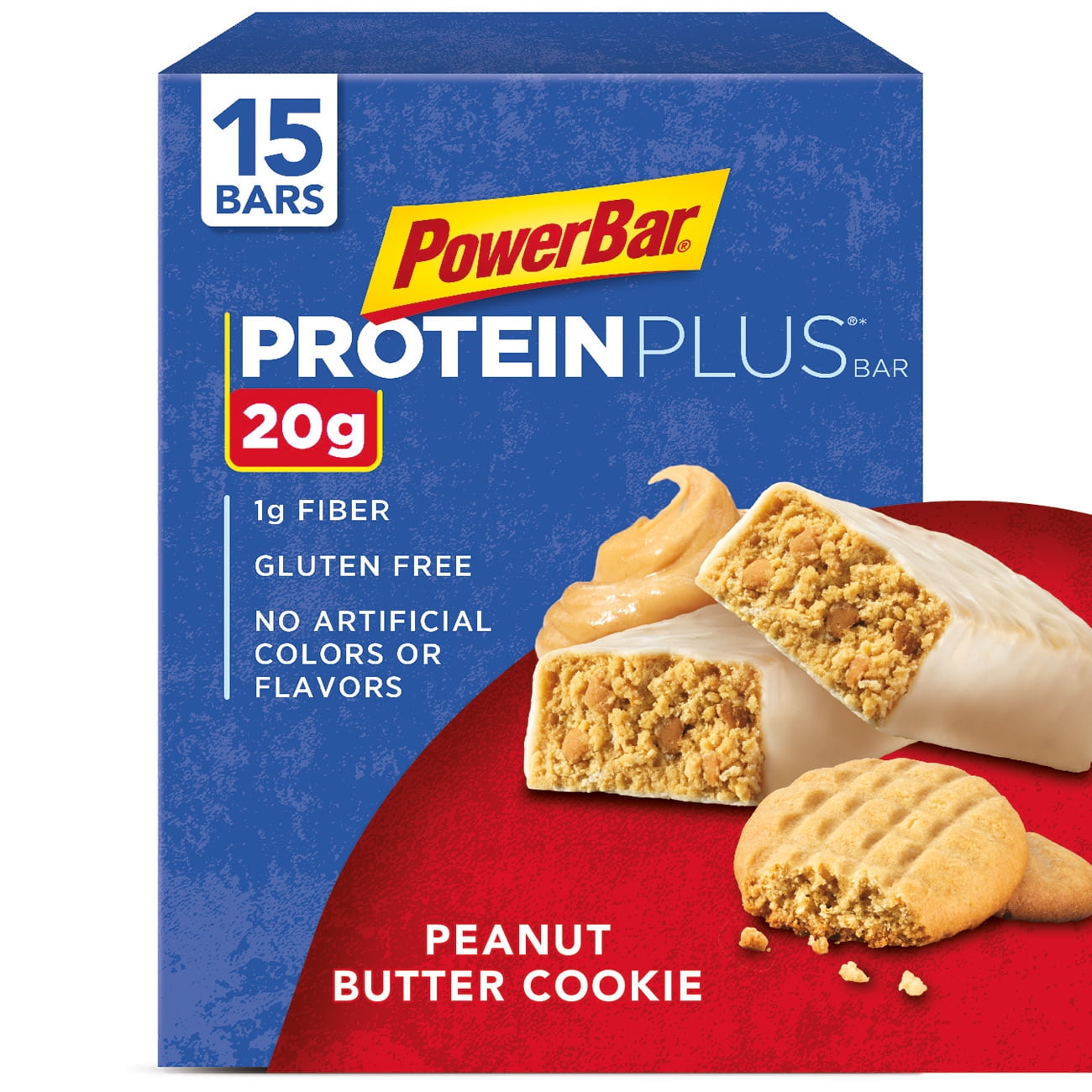 PowerBar Protein Plus Bar, Peanut Butter Cookie, 20g Protein, 15 Ct