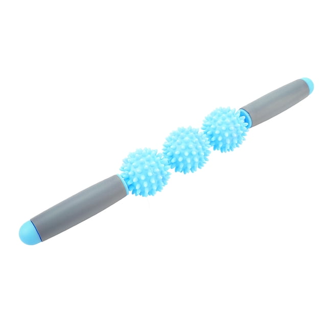 Rodillo de yoga para músculos, anticelulítico, con púas para espalda, brazos, hombros y piernas (azul)