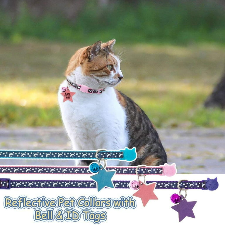 Cat Collar with Bells Pattern Adjustable Safety Collars for Kitty