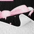 thumbnail image 5 of meiyoeat Pink Ribbon Bowknot Twin Quilt Set For Girls,Lovely Bowtie Alphabet Print P Twin Coverlet Set For Kids,2-Piece, 5 of 7