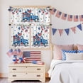 thumbnail image 5 of American Flag Truck Kitchen Curtains Valances 3 Piece Set, Independence Day Star Heart USA Rod Pocket Tier Curtain and Valance Drapes for Small Window 24 Inch Length for Bedroom Cafe, 5 of 9