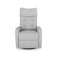 thumbnail image 7 of GDF Studio Kimpton Contemporary Fabric Tufted Glider Swivel Pushback Recliner, Light Gray and Black, 7 of 7