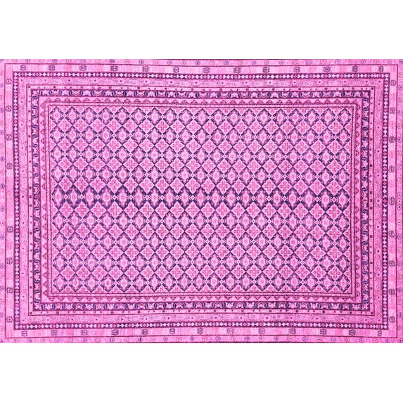 Ahgly Company Indoor Rectangle Abstract Pink Modern Area Rugs, 6' x 9'