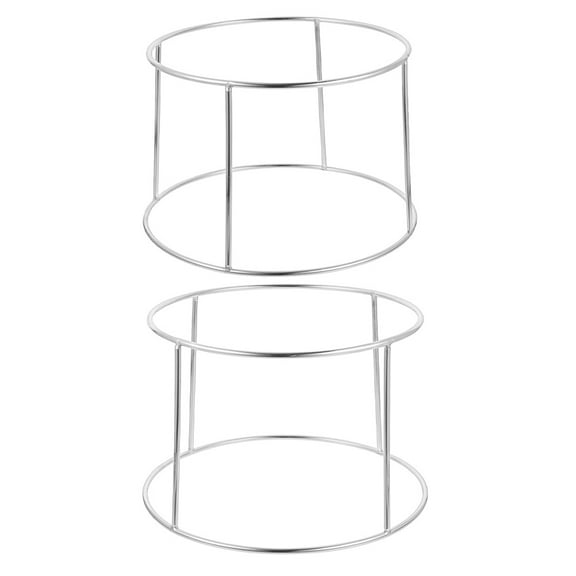 PBPBOX 2Pcs Double Layer Stainless Steel Pizza Plate Stand Household Food Tray Holder