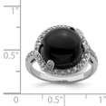 thumbnail image 2 of 925 Sterling Silver Onyx Diamond Ring Stone Gemstone Natural Shell Wood, 2 of 6