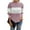 Pink, variant on WXLWZYWL Striped Sweaters for Women Trendy Round Neck Knitted Pullover Women Stripe Casual Style Loose Long Sleeve Oversized Sweater Tops