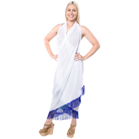 HAPPY BAY Women's Summer Beach Coverups Wraps Sarong Swim Cover up Chiffon Long Swimsuit Wraps Skirts for Women Beachwear One Size Daisy, Solid