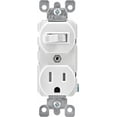 thumbnail image 2 of Leviton White Tamper Resistant Toggle Light Switch Outlet Receptacle 15A T5225-W, 2 of 2