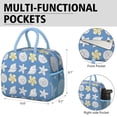 thumbnail image 6 of Lunch Bag Lunch Box for Women Reusable Insulated Lunch Bags,Water-Resistant Beach Blue Yellow Shell Starfish Cooler Lunch Tote Bag, Large Capacity for Work Travel Picnic, 6 of 6