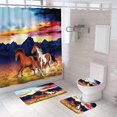 thumbnail image 1 of Horse Shower Curtain Sets 4 Piece Bathroom Set(Style 13), Black Horse Animal Waterproof Shower Curtain Non-Slip Contour Mat Toilet Lid Cover and Floor, 1 of 5