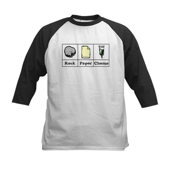 CafePress - Rock Paper Chemo Kids Baseball Jersey - Kids Cotton Baseball Jersey, 3/4 Sleeve Shirt