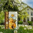 thumbnail image 6 of Welcome Spring Summer Bumble Bee Decorative Garden Flag, Daisy Flower Honeycomb Yard Outside Home Decorations, Farmhouse Honey Floral Burlap Outdoor Small Decor Double Sided 12 x 18, 6 of 6
