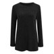 thumbnail image 4 of Top de manga larga con cuello redondo y rayas cepilladas para mujer - Mezcla de poliéster para invierno/uso informal (S-XXL), 4 of 5