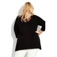 thumbnail image 3 of Avenue Women's Plus Size Ellis Plain V-Neck 3/4 Sleeve Tunic Top, 3 of 5