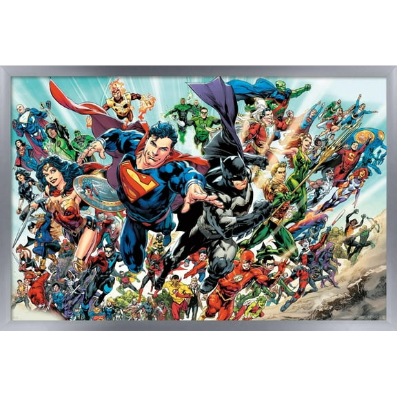 DC Comics - Justice League Rebirth - Group Wall Poster, 14.725" x 22.375", Framed