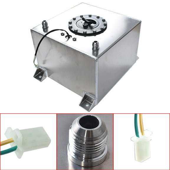 LABLT Fuel Tank with Built-in Level Sender 5 Gallon Coated Aluminum Fuel Cell Gas Tank W/Level Sender Racing/Drifting Polished Aluminum
