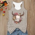 thumbnail image 2 of WEIWEN Racerback Tank Tops for Women Graphic Tees Summer Loose Vacation Outfits Country Concert Cami Shirts Women's Tank Top Khaki, XXL, 2 of 3