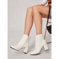 thumbnail image 1 of Almond Toe Side Zip Chunky Heel Ankle Boots, 1 of 4