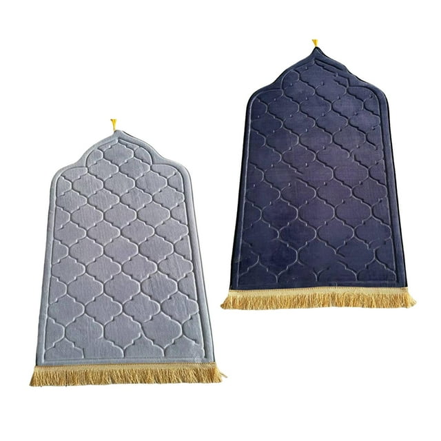 2 alfombrillas de oración portátiles, de viaje, para suelo, coleccionables, para oficina, interior, fiesta, regalo. azul gris claro