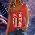 thumbnail image 5 of WEIWEN 250 Anniversary USA Shirt Women Sleeveless 4th of July Shirts Womens America Flag Tshirt 250th Patriotic Tee Tops Red, XL, 5 of 5