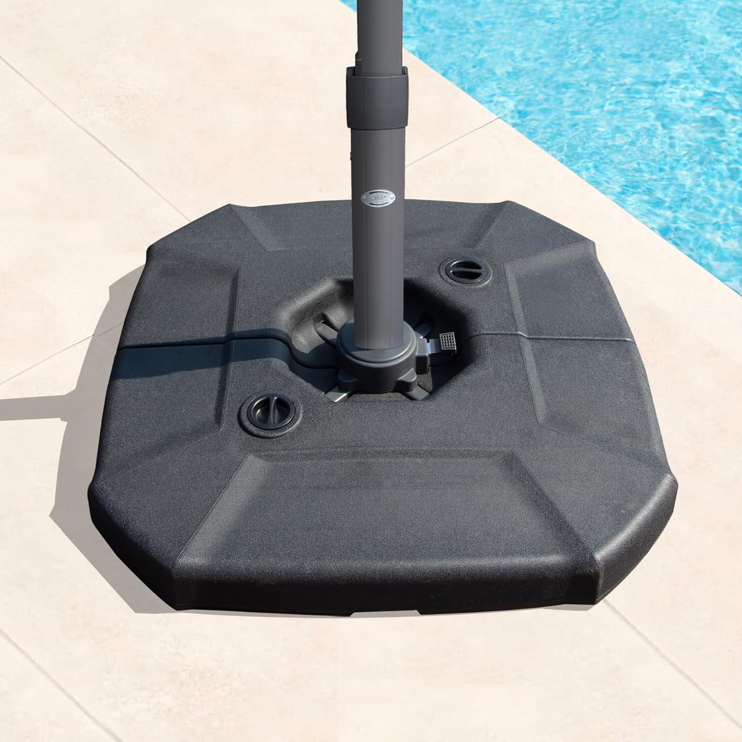 Domi Patio Umbrella Base, Umbrella Stand Base Water & Sand Filled Weighted Base Offset Umbrella Base for Cantilever Offset Patio Umbrella, 300LBS