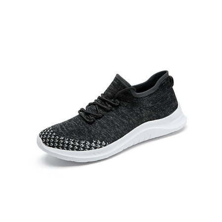 

Daeful Mens Sneakers Sport Running Shoe Lace Up Athletic Shoes Breathable Workout Sock Sneaker Men Comfy Trainers Black 6.5