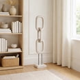thumbnail image 3 of Teak Chain Sculpture for Home and Bathroom Decor - Coastal Wooden Linked Accent for Living Room or Dining Room - Art on Stand Figurine for Office Shelf and Coffee Table Decor - 41", White, 3 of 8