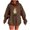 Brown, variant on Women Christmas Gnome Graphic Hoodie Sweatshirts Long Sleeve Oversized Pullover Shirts Xmas Print Sweater Gift Tops