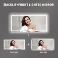 thumbnail image 2 of LED Bathroom Mirror with Lights - Backlit + Front Lit Dimmable Anti-Fog, Shatter-Proof Vanity Mirror with Memory Function (Horizontal/Vertical), 2 of 10