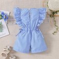 thumbnail image 4 of Atogsazn Baby Girl Cotton Jumpsuits Toddler Ruffle Cute Printed Sleeveless Romper Fashion Clothes Blue 18-24 Months, 4 of 9