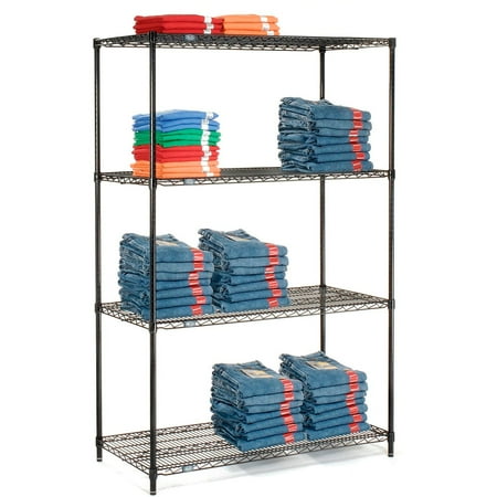 

Nexel Black Epoxy 5 Tier Wire Shelving Starter Unit 36 W x 14 D x 74 H