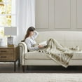 thumbnail image 2 of Madison Park Oversized Throw Brushed Long Faux Fur Soft All Season Throw Blanket for Bed Sofa Couch in Sand, 60x70", 2 of 6