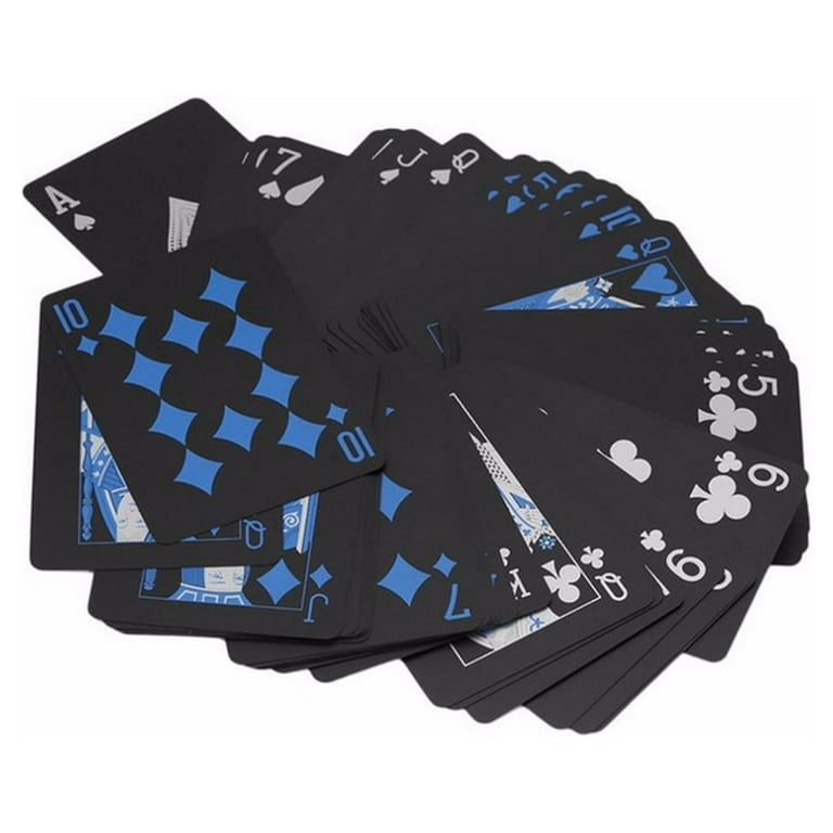 Anself Waterproof PVC Black Playing Cards 54Pcs, Durable, Easy to