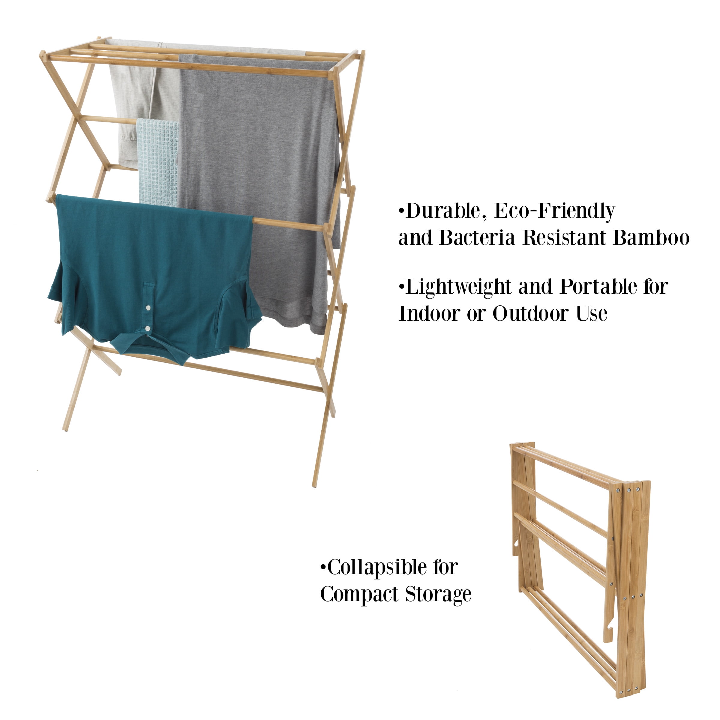 Bamboo Foldable Wooden Clothes Drying Rack, Shape: Rectangular at Rs 999 in  New Delhi