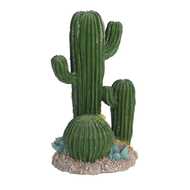 Adorno de cactus para tanque de reptiles, adorno de cactus de resina de simulación, decoración de pecera, adorno de cactus artificial, salida de alta intensidad Jadeshay A